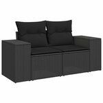 vidaXL Ensemble de canapé de jardin 9 Pièces Noir Poly Rattan