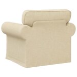 vidaXL Canapé Crème 215 x 82 x 80 cm tissu