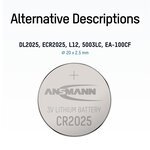 Pile bouton Lithium 'CR2025' 3 volt ANSMANN