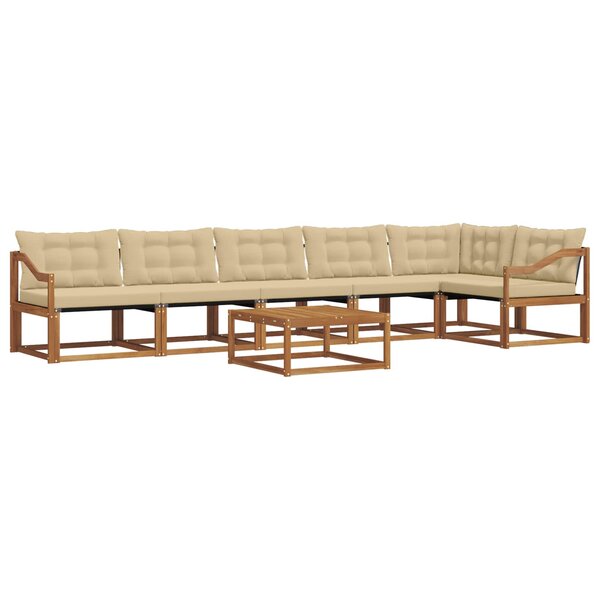 vidaXL Ensemble de canapés d'extérieur 7 Pièces Naturel et Beige