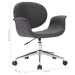 vidaXL Chaise pivotante de bureau Gris Tissu