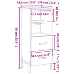 vidaXL Buffet Sonoma gris 34 5x34x90 cm Bois d'ingénierie