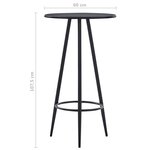 vidaXL Ensemble de bar 3 Pièces Tissu Noir