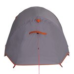 vidaXL Tente de camping tunnel 2 personnes gris et orange imperméable