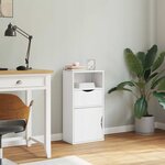 vidaXL Armoire latérale tiroir ODDA blanc 40x24x79 cm bois massif pin