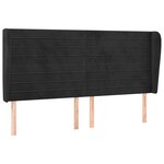 vidaXL Tête de lit avec oreilles Noir 203x23x118/128 cm Velours