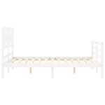 vidaXL Cadre de lit avec tête de lit blanc 140x190 cm bois massif