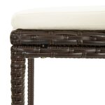 vidaXL Meuble de bar de jardin 5 Pièces et coussins Résine tressée Marron