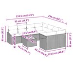 vidaXL Ensemble de canapé de jardin 9 pièces avec coussins Beige Rotin Synthétique