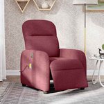 vidaXL Fauteuil de massage inclinable électrique Rouge bordeaux Tissu