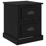 vidaXL Cabinet de chevet 2 Pièces Chêne noir 39 x 39 x 47.5 cm