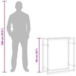 vidaXL Portant de bois de chauffage Noir mat 80x28x86 cm Acier