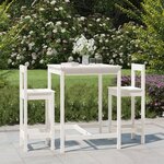 vidaXL Ensemble de bar de jardin 3 Pièces blanc bois de pin massif