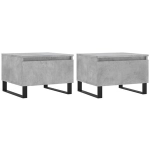 vidaXL Tables basses 2 Pièces gris béton 50x46x35 cm bois d'ingénierie