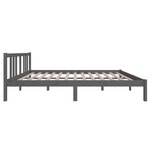 vidaXL Cadre de lit Gris Bois massif 140x200 cm