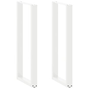 vidaXL Pieds de table de bar en U 2 pièces blanc 50 x (110-111) cm acier