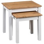 vidaXL Tables gigognes 2Pièces Blanc Bois pin massif Assortiment Panama