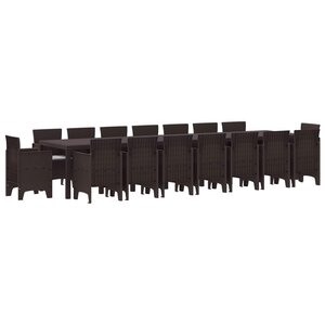 vidaXL Ensemble de salle à manger de jardin avec coussins 17 Pièces