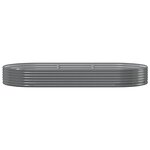 vidaXL Lit surélevé de jardin Acier galvanisé 296x140x36cm gris