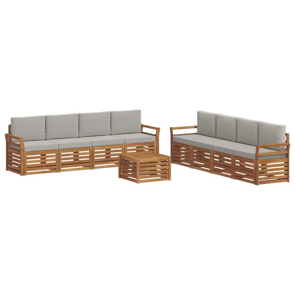 vidaXL Ensembles de canapés avec coussin 9 Pièces Gris Naturel et Clair