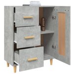 vidaXL Buffet Gris béton 69 5x34x90 cm Bois d'ingénierie