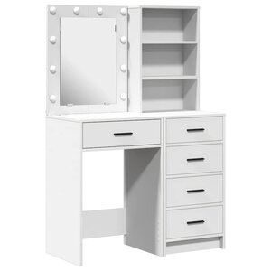 vidaXL Table de Toilette avec tiroir 2 Pièces Blanc 50 x 41 x 135 cm