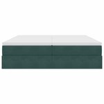 vidaXL Lit avec rangement et matelas Vert foncé 200 x 200 cm Velours