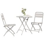 vidaXL Ensemble bistrot 3 pc Beige Acier