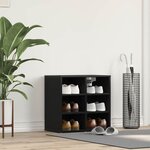 vidaXL Meuble à chaussures avec étagère Chêne noir 52 x 30 x 50.5 cm