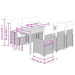 vidaXL Ensemble de bistro de jardin 9 Pièces coussins gris poly rotin