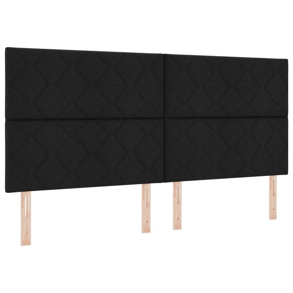 vidaXL Tête de lit LED Noir 200 cm tissu