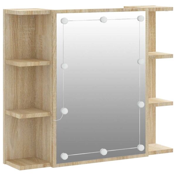 vidaXL Armoire à miroir avec LED Chêne sonoma 70x16 5x60 cm