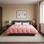 vidaXL Duvet d'hiver Matelassé Rose 220 x 260 cm Microfibre