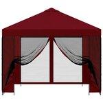 vidaXL Abri de jardin avec parois 3 x 3 m Bordeaux Polyester et Acier