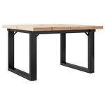 vidaXL Table basse cadre en O 70x70x40 5cm bois de pin massif et acier
