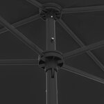 vidaXL Parasol de plage noir 180x120 cm