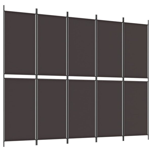vidaXL Cloison de séparation 5 panneaux Marron 250x200 cm Tissu
