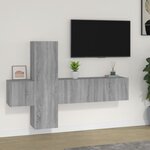 vidaXL Ensemble de meubles TV 3 Pièces Sonoma gris Bois d'ingénierie