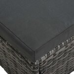 vidaXL Salon de jardin 3 Pièces avec coussins Résine tressée Gris