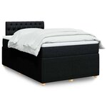 vidaXL Sommier à lattes de lit avec matelas Noir 120x200 cm Tissu