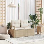 vidaXL Canapé de jardin avec coussin Beige 120 x 62 x 69 cm polyrotin