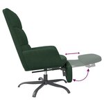 vidaXL Chaise de relaxation avec repose-pied Vert foncé Velours