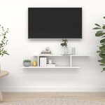 vidaXL Étagère TV murale Blanc 125x18x23 cm Aggloméré