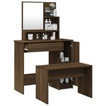 vidaXL Ensemble de coiffeuse Chêne marron 86 5x35x136 cm