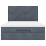 vidaXL Cadre de lit ottoman avec matelas gris foncé 140x200 cm velours