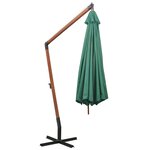 vidaXL Parasol 350 cm Poteau en bois Vert