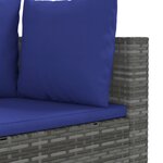 vidaXL Salon de jardin 6 Pièces avec coussins gris résine tressée