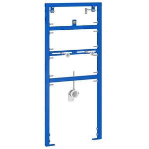 vidaXL Support mural de salle de bain Bleu 50 x 17.5 x 136 cm Acier
