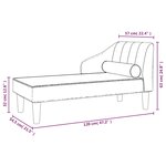 vidaXL Chaise longue avec traversin rouge bordeaux velours