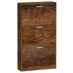 vidaXL Armoire à chaussures Chêne fumé 59x17x108 cm Bois d'ingénierie